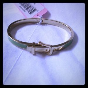 Mint green and Gold Belt Style Bracelet